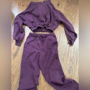 Zara Cropped hoodie and sweatpants matching set